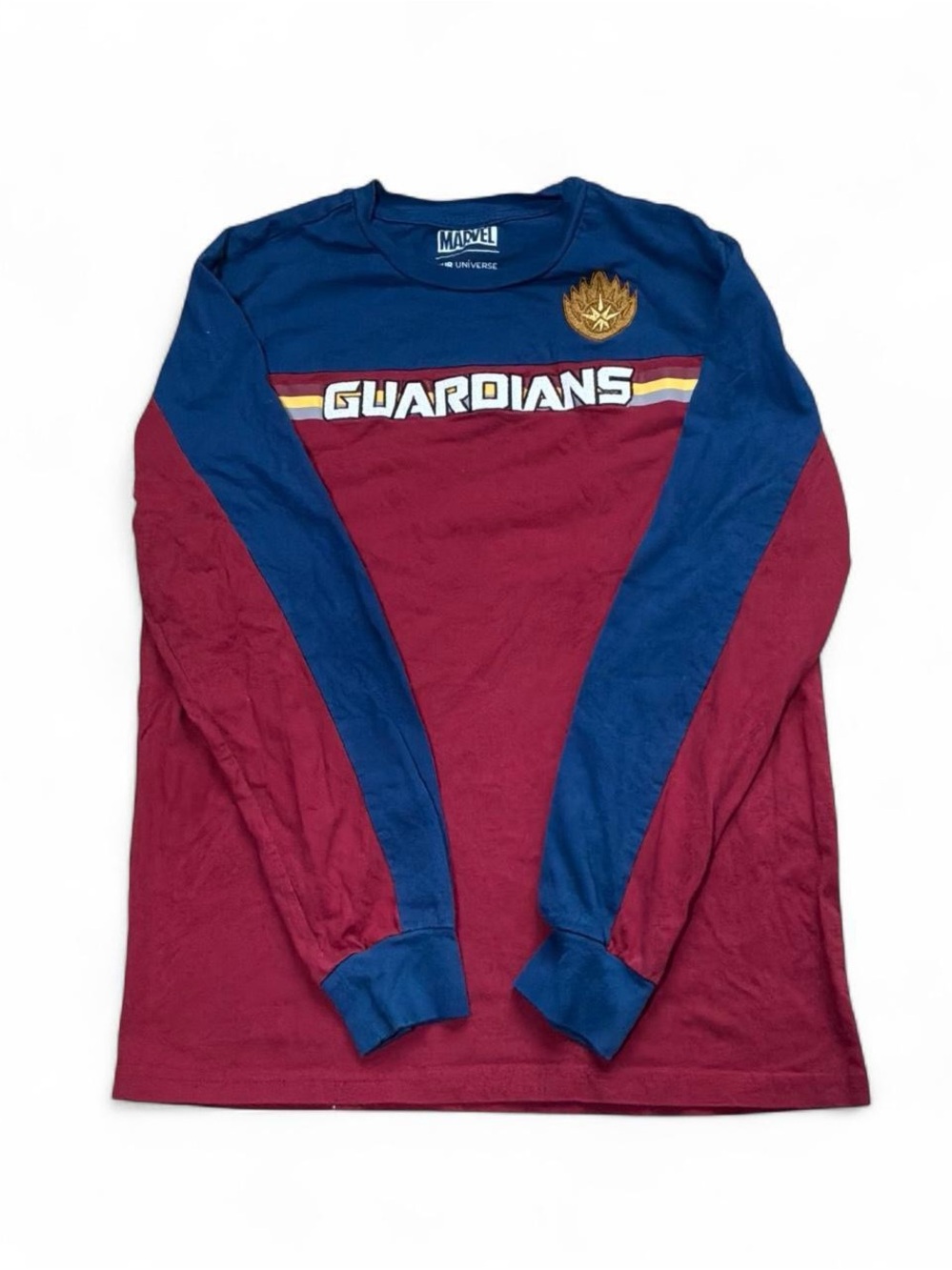 Marvel Guardians Long Sleeve Tee - Maroon, Blue & Gold Patch